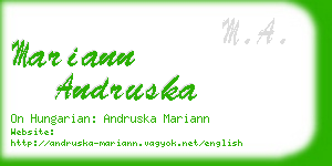 mariann andruska business card
